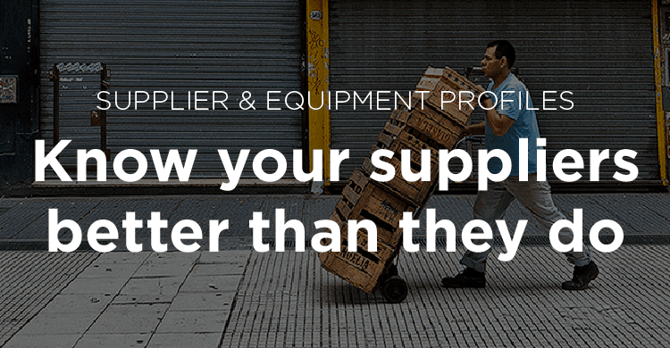 Create profiles for your suppliers and equipment