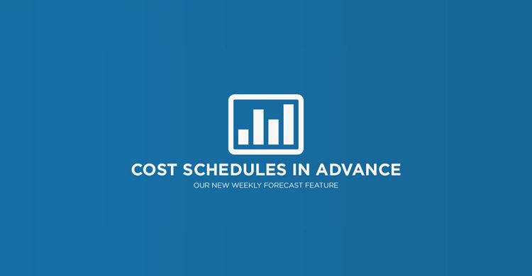 Weekly forecast of schedule costs