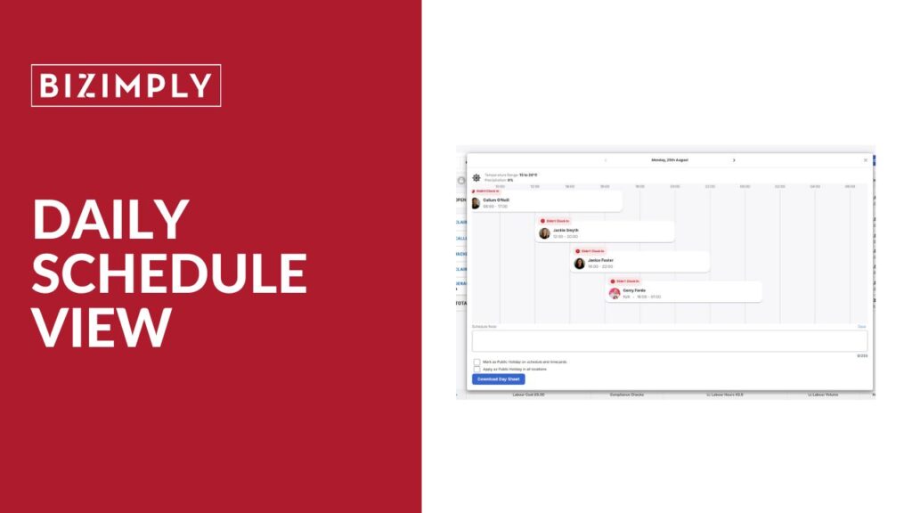 DAILY SCHEDULE VIEW