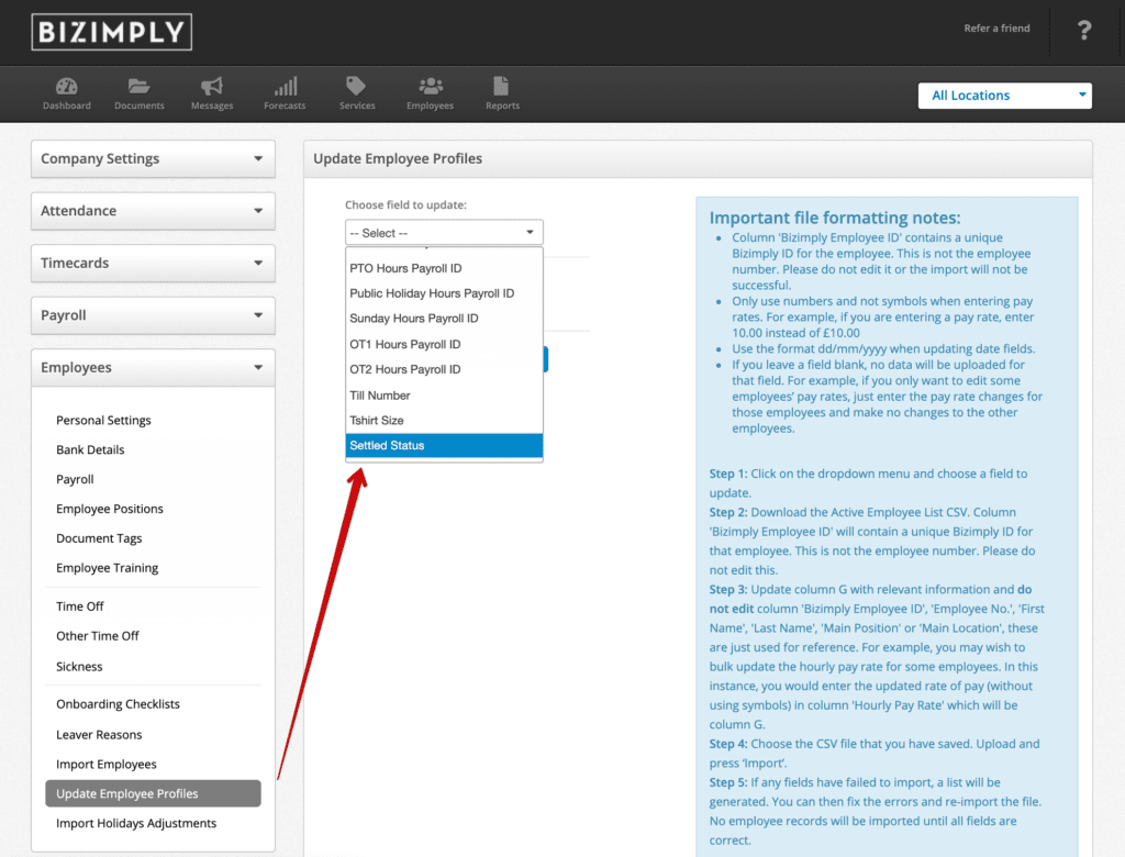 Bizimply Update Employee Profiles