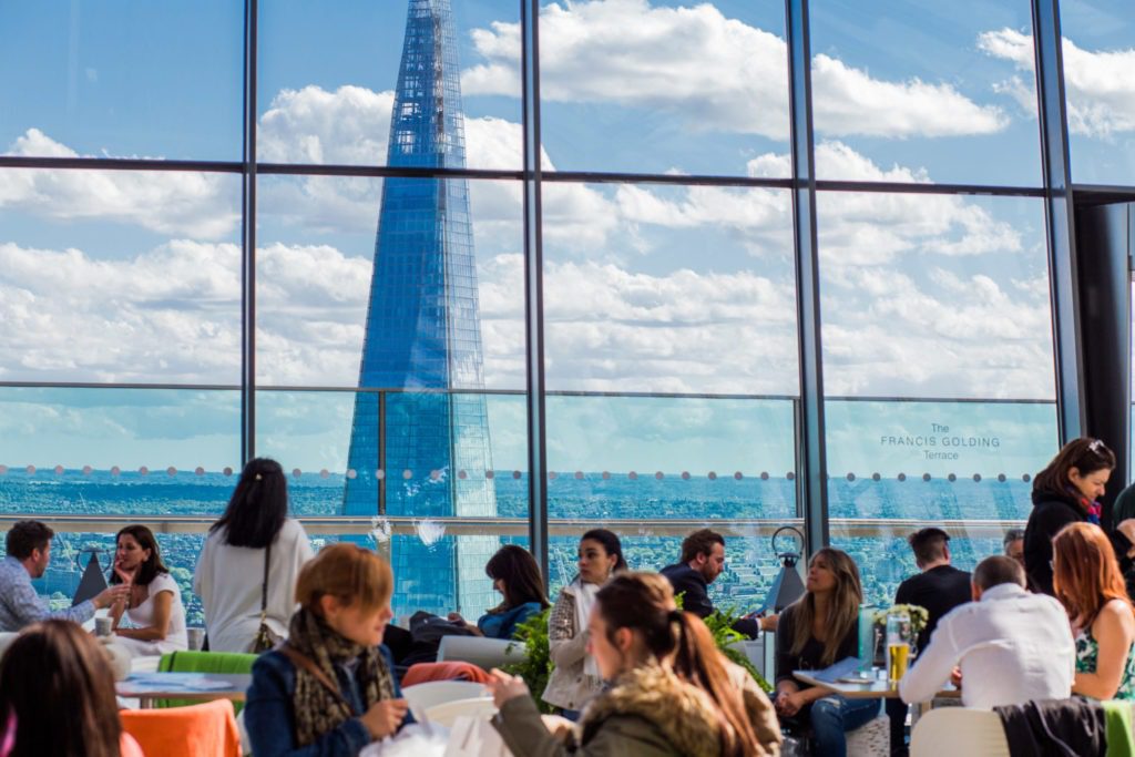 A blue sky and a London City Skyline