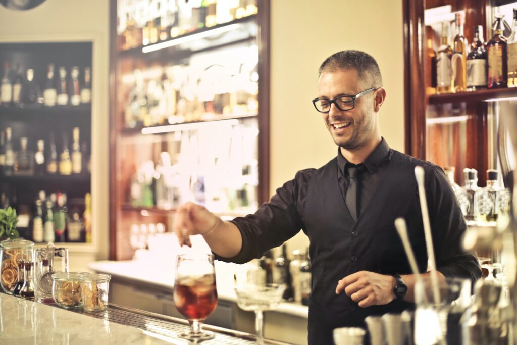 staff working in bar